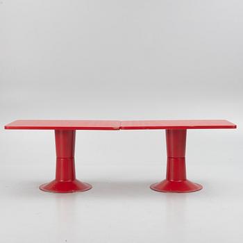 Yrjö Kukkapuro, a pair of 'Saturnus' tables and eight chairs, Haimi, Finland, 1970's.