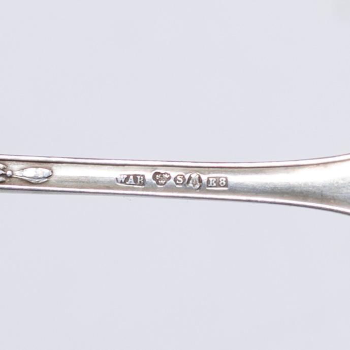 W.A. Bolin, Twelve silver mocha spoons, model F, Stockholm 1931.
