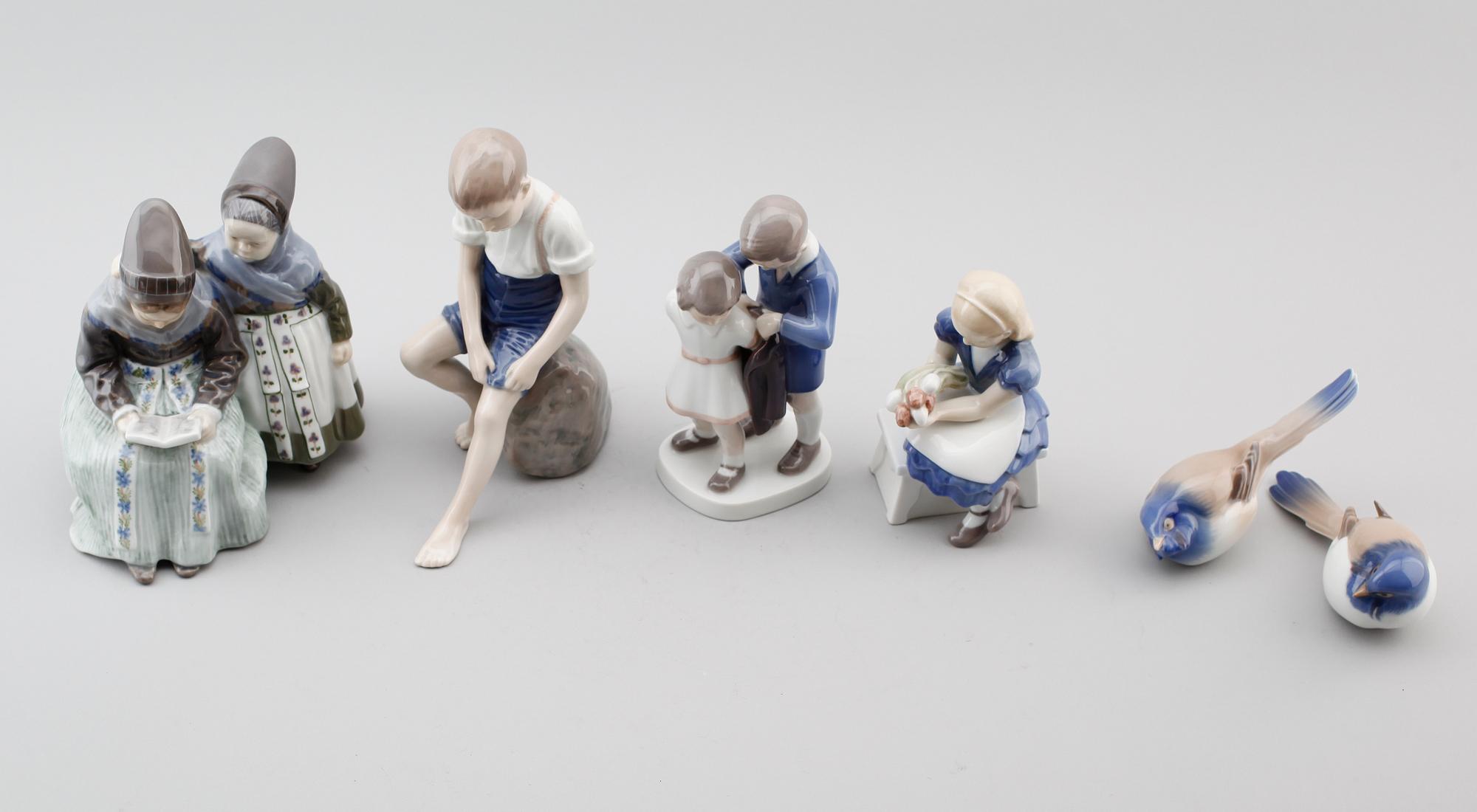 FIGURER, 6 st, porslin, Royal Copenhagen och Bing & Gröndahl, Danmark, 1900-talets andra hälft.