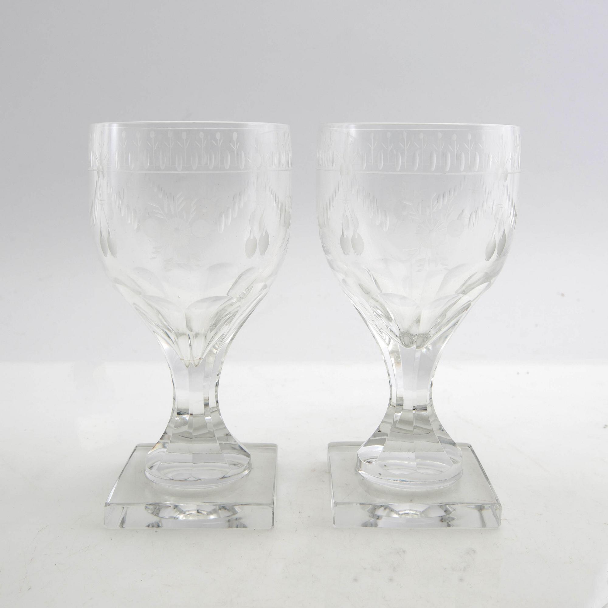 Elis Bergh, Vinglas 12 st "Flach" Kosta 1900-talets första hälft.