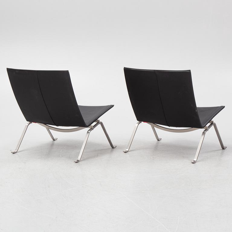 Poul Kjaerholm, fåtöljer, ett par, "PK22", Fritz Hansen, Danmark.