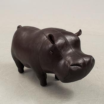 DIMITRI OMERSA & CO, a leather footstool in the shape of a hippo.