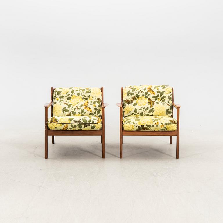 Folke Ohlsson, a pair of "USA 75" easy chairs for DUX, 1960's.