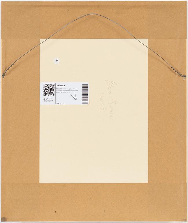 Elina Merenmies, gouache på papper, signerad och daterad 2003 a tergo.