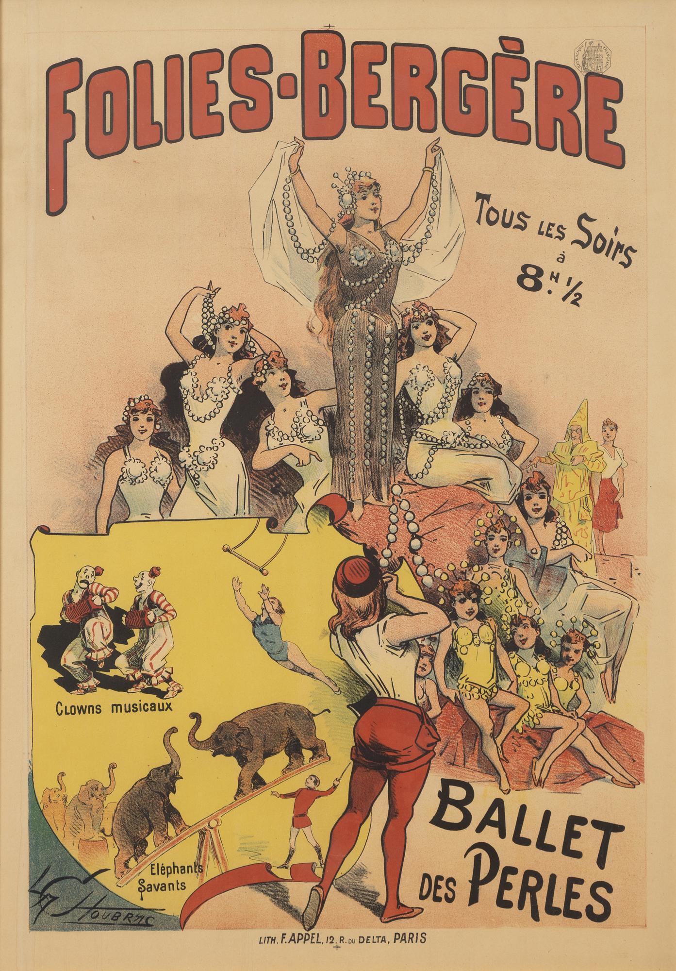 Alfred Choubrac, a lithographic poster, F. Appel, Paris, France, late 19th Century.