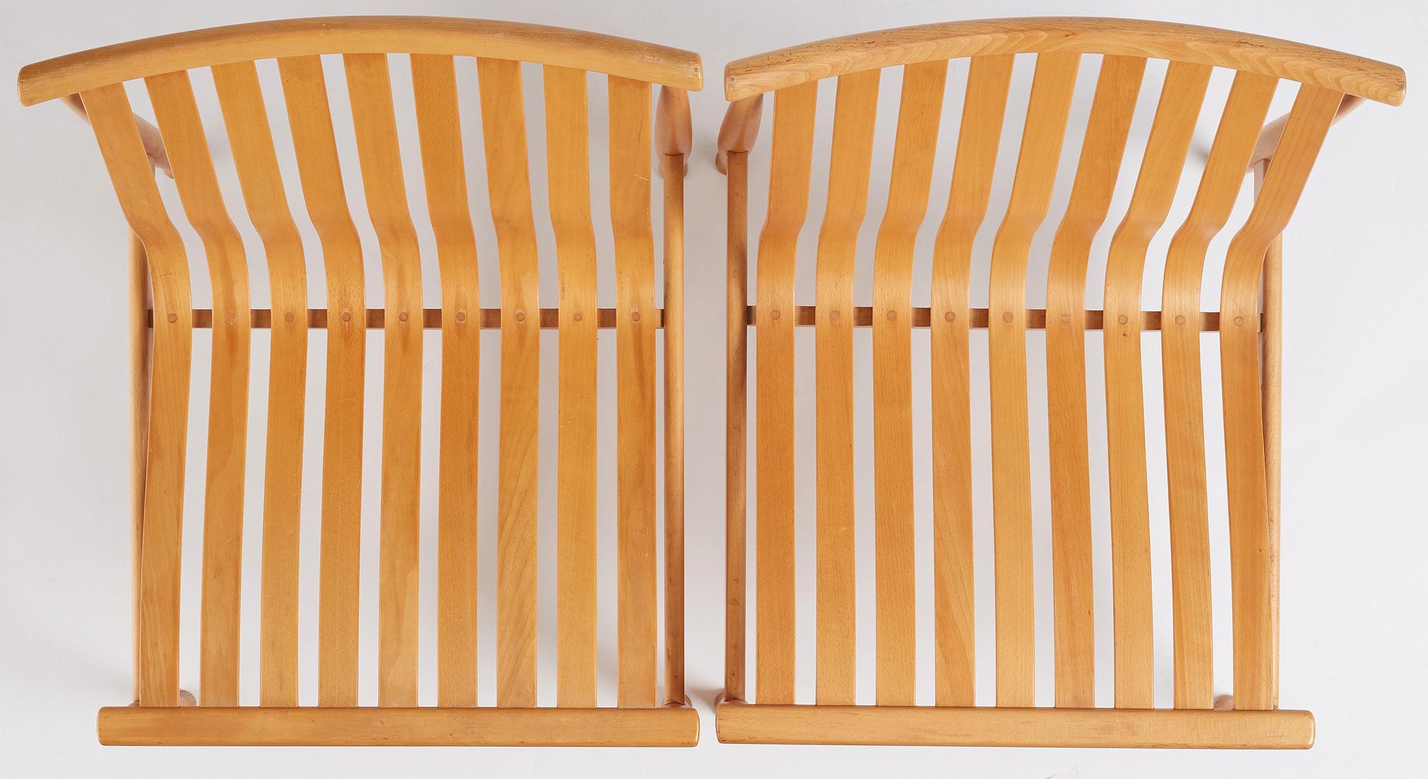 Hans Brattrud, a pair of 'Arktis' beech easy chairs, Hove Møbler, Norway, post 1961.