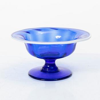 Four blue glass objects, Norway/ gothenburg's glasworks, early 19th century.