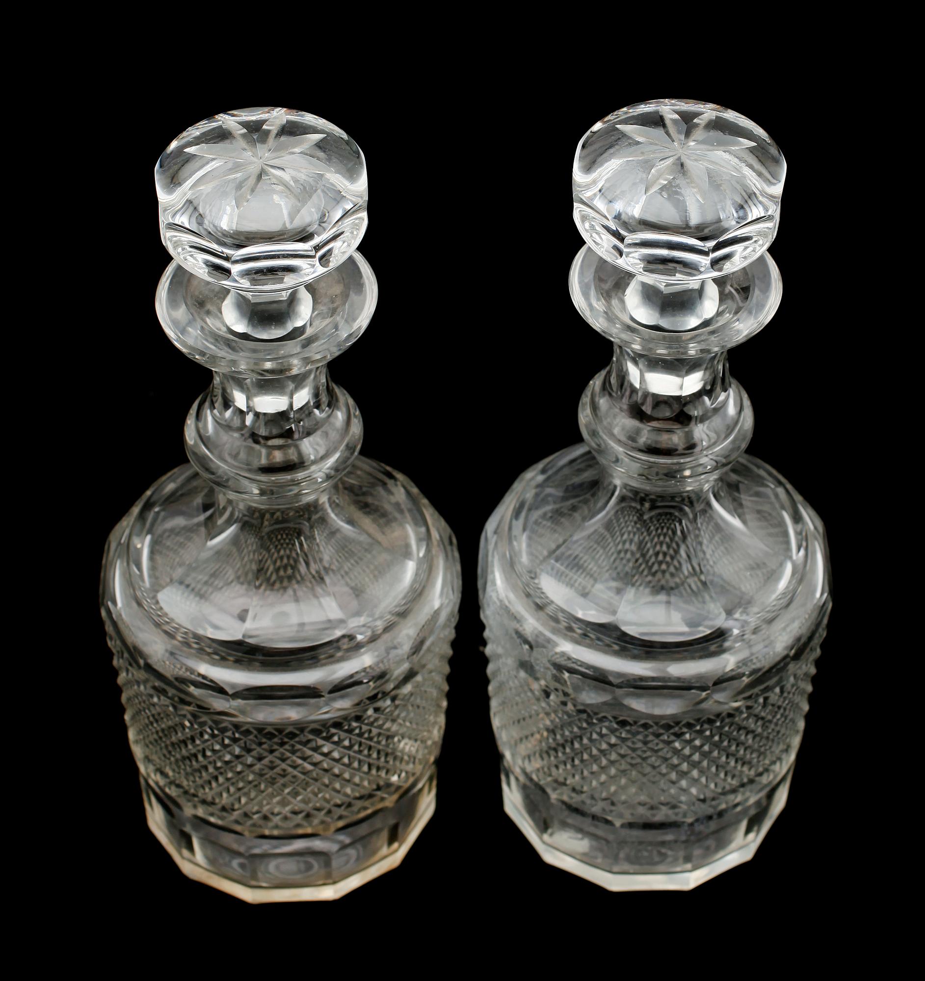 KARAFFER, 1 par, glas, tidigt 1900-tal.