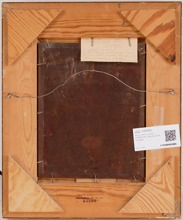 PAUL EMILE LÉON PERBOYRE, olja på pannå, signerad.