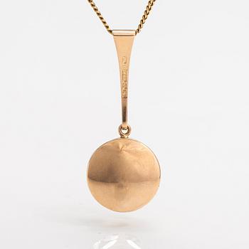 Elis Kauppi, A 14K gold necklace with a rock crystal. Kupittaan kulta, Turku 1966.