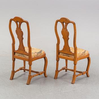 Six chairs, first half the 18th century.