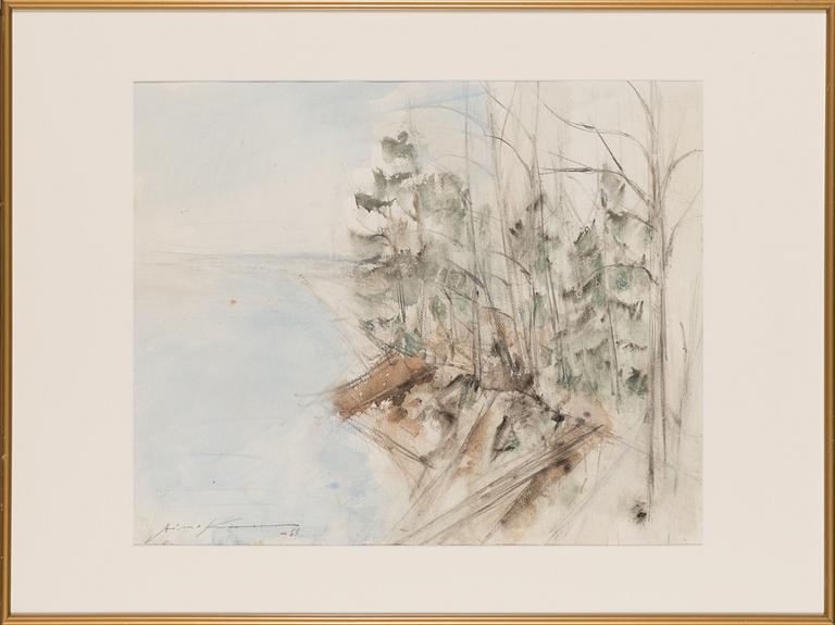 Aimo Kanerva, watercolour, signed and dated-68.
