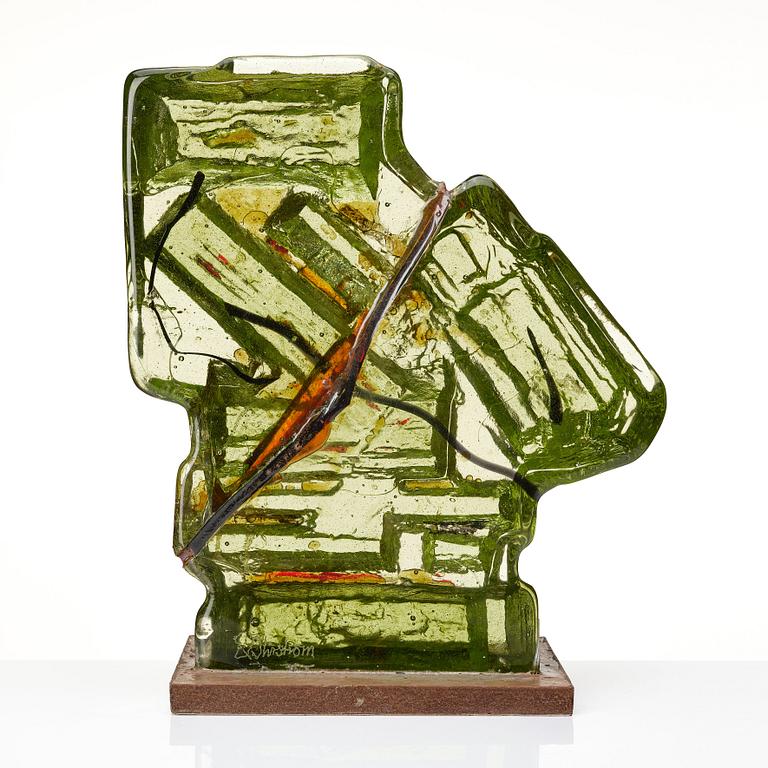 Edvin Öhrström, a cast glass sculpture, Lindshammar glassworks, Sweden probably 1960s.