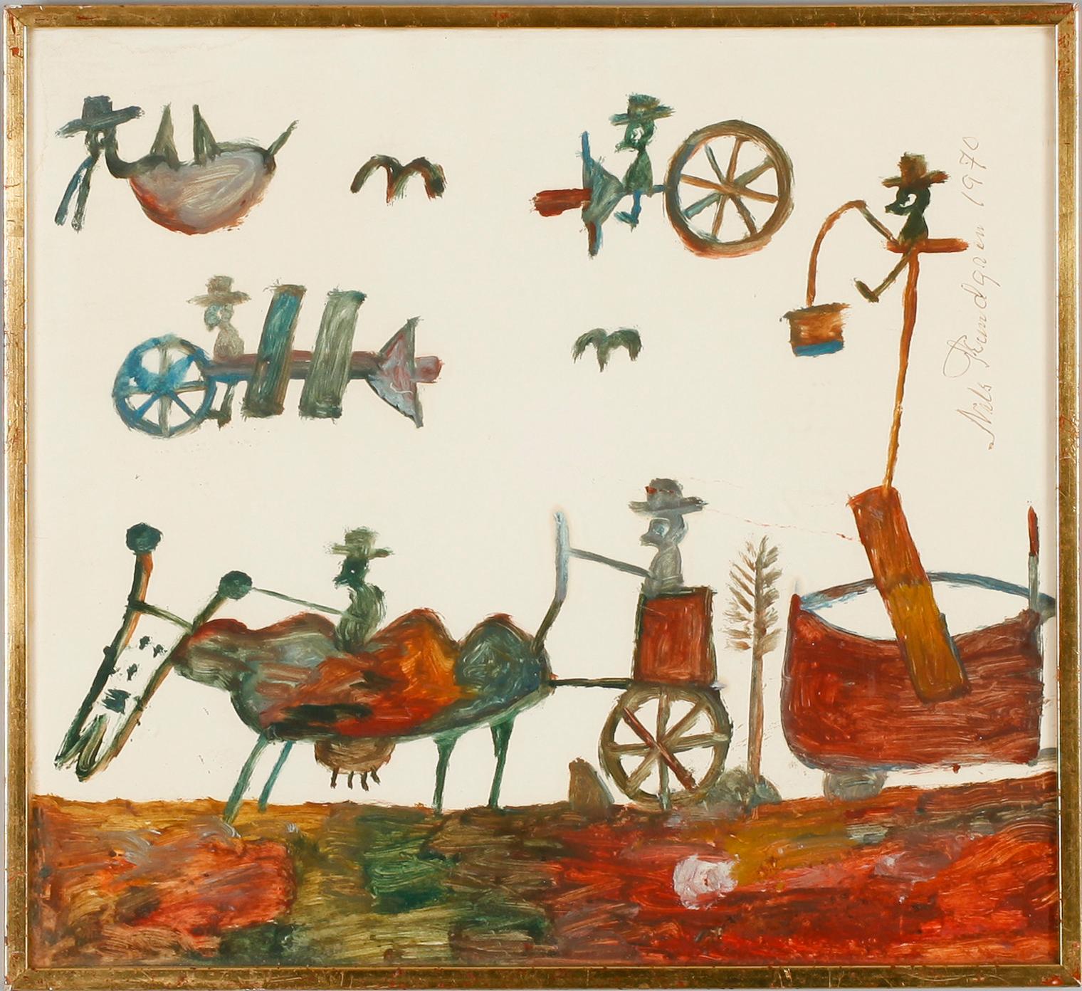 NILS "BJÖRNJÄGARN" RUNDGREN, gouache, sign och dat 1970.