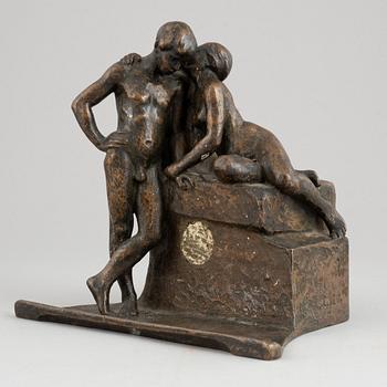 Carl Eldh, skulptur. Signerad och daterad 1911. Gjutarstämpel. Brons, höjd 19,5 cm.