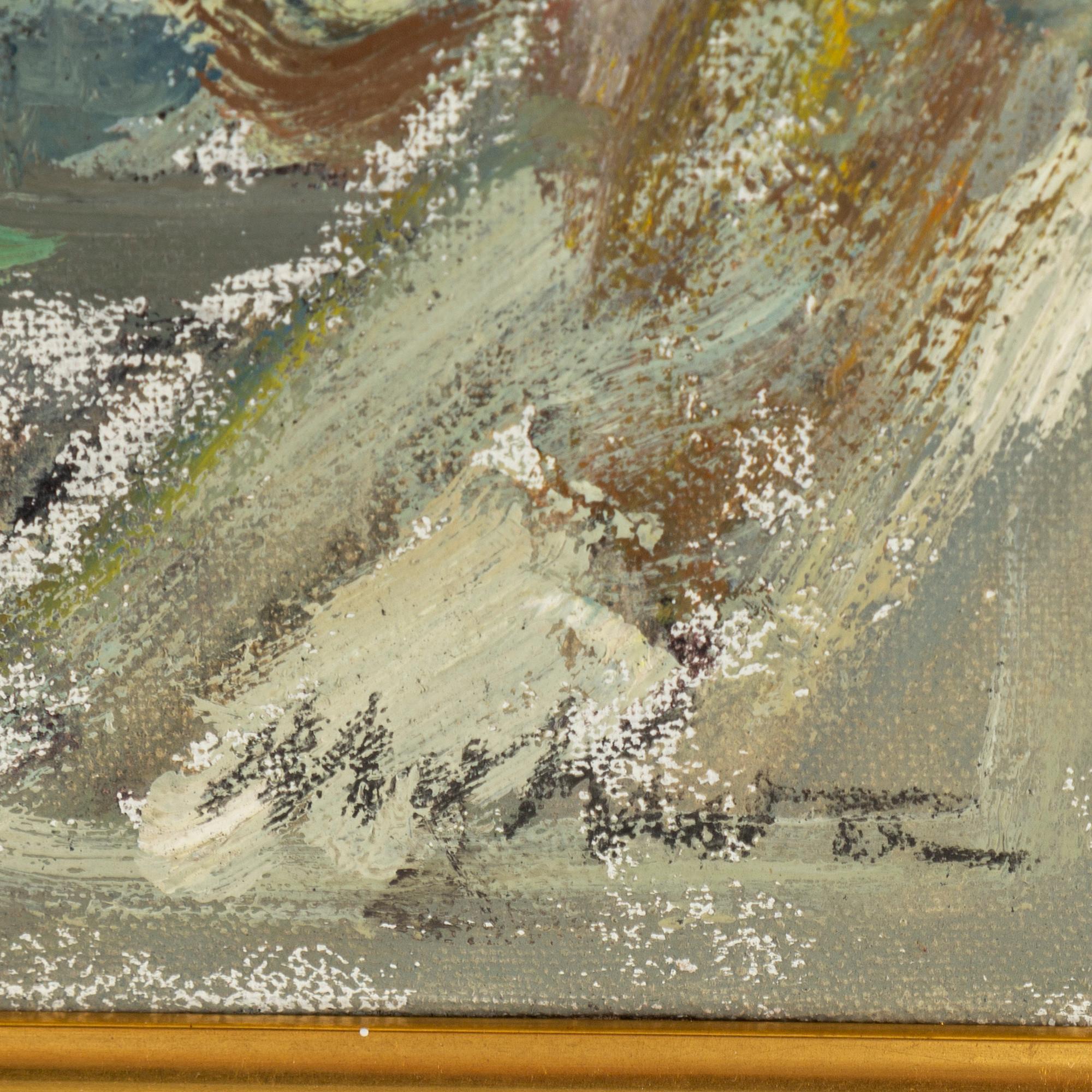 MARIAN MOKWA, oil on canvas, signed.