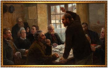 Unknown artist, 19/20th century, oil on relined canvas, unsigned.