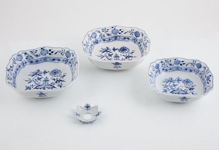 A Meissen Dining and Coffee Service, "Onion Pattern", (90 pieces).