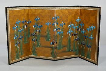 VIKSKÄRM, sk Byobuskärm, Japan, sent 1900-tal.