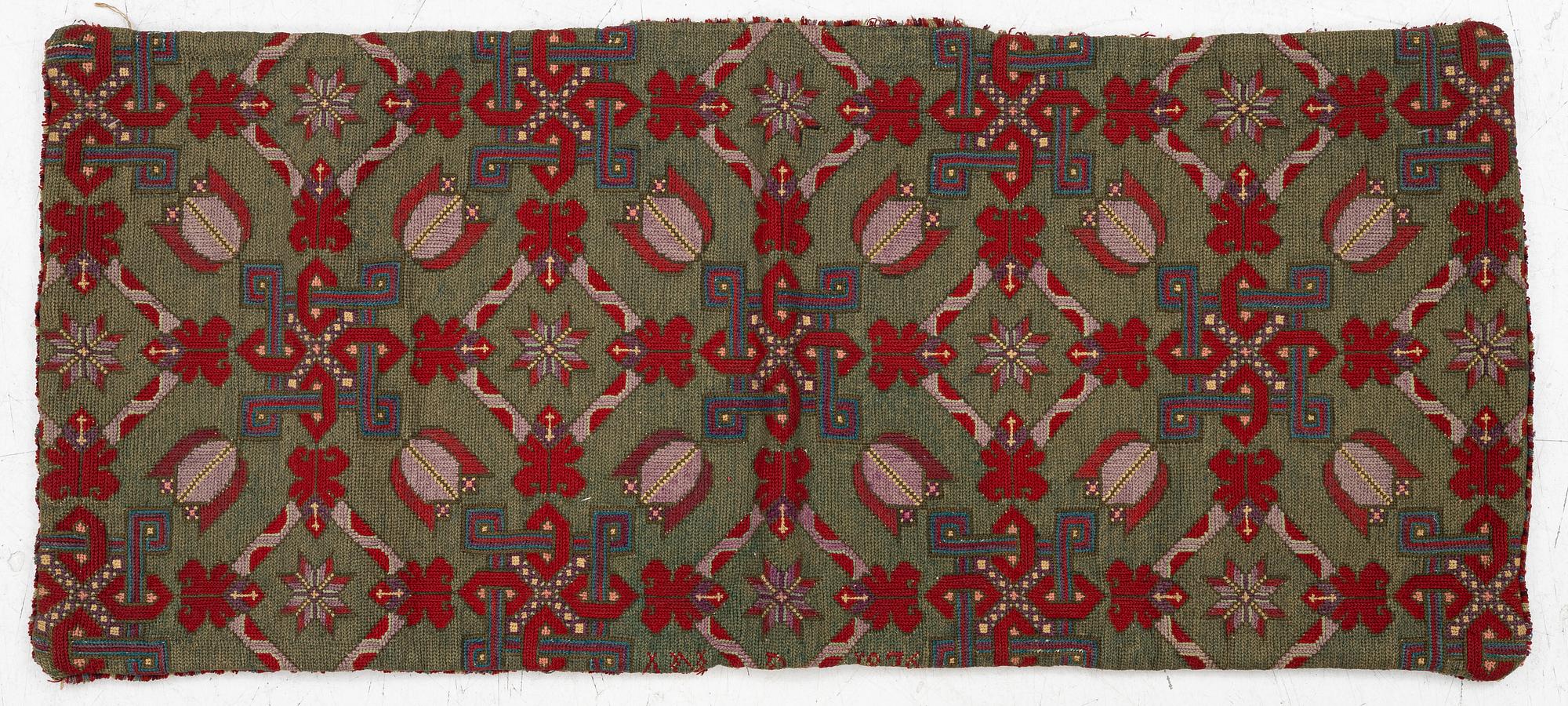 Sled cushion, approx. 103 x 44 cm.