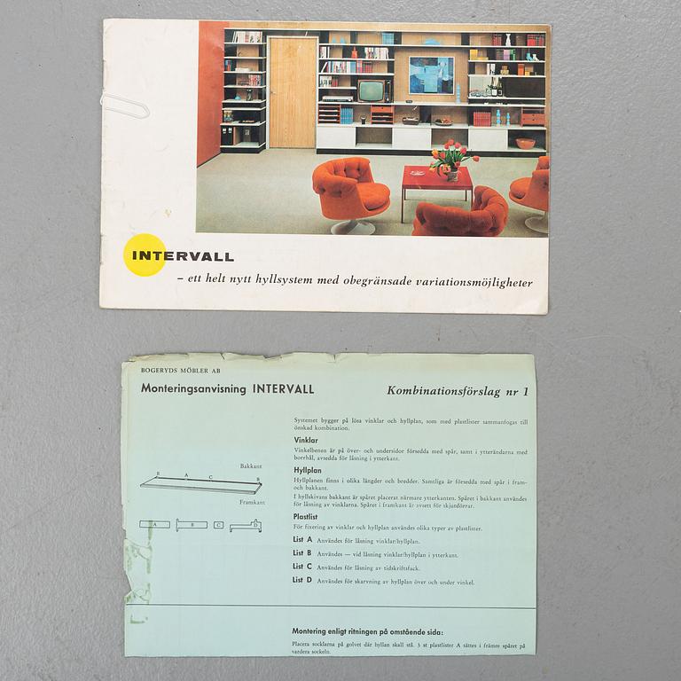 Carl Gustaf Boulogner, a shelf module system, Bogeryd, mid 20th Century.