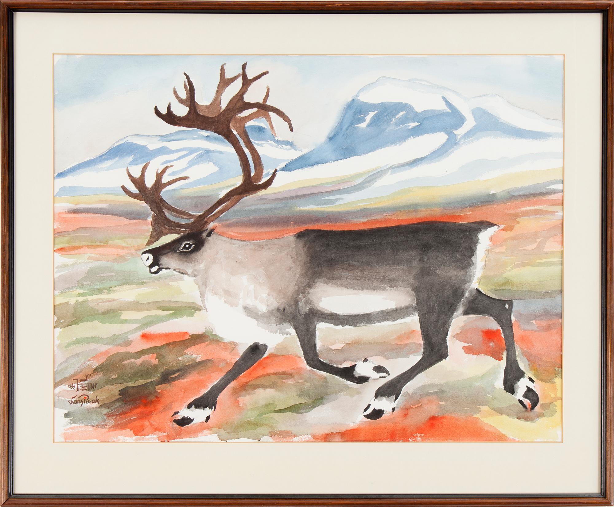 LARS PIRAK, Jokkmokk, akvarell på papper, signerad Lars Pirak.