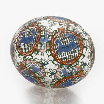 Oiva Toikka, skulptur /dekorationsägg,  signerad Oiva Toikka Nuutajärvi Notsjö.