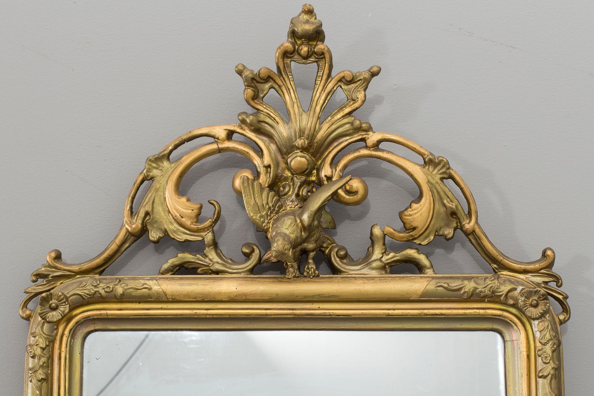 SPEGEL med KONSOLBORD, nyrokoko, 1800-tal.