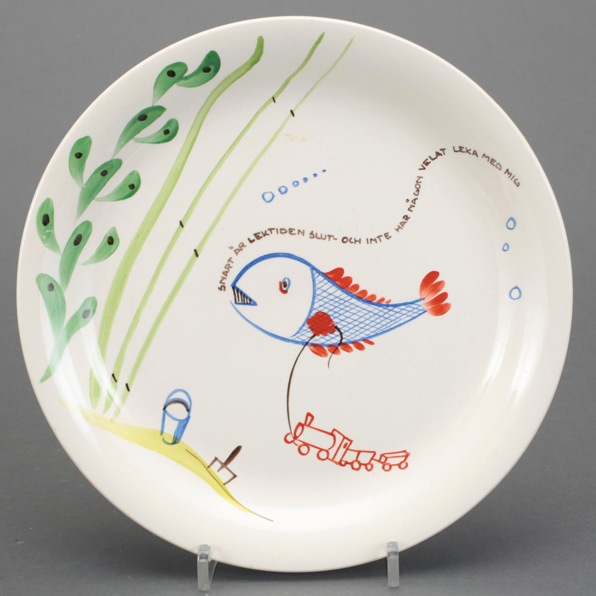 TALLRIKAR 12 st, Stig Lindberg Gustavsberg, "Löja". I produktion 1948-62.