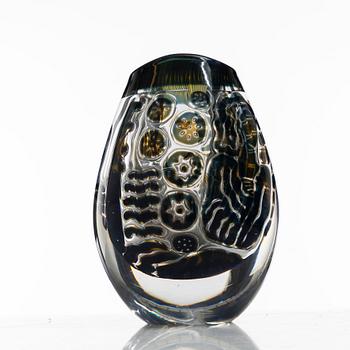 Edvin Öhrström, an Ariel glass vase "The Girl and the Gondolier", Orrefors 1959.