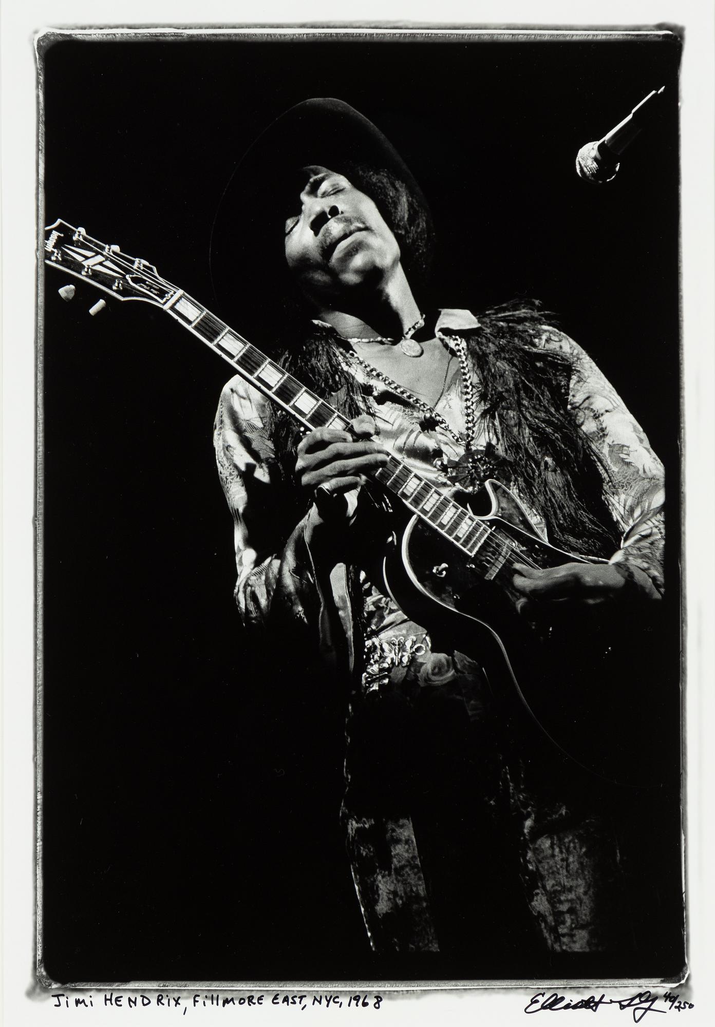 Elliott Landy, "Jimi Hendrix, Filmore East, NYC", 1968.