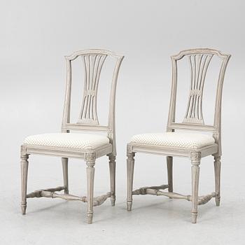 A pair of Gustavian style chairs, early 20th Century.