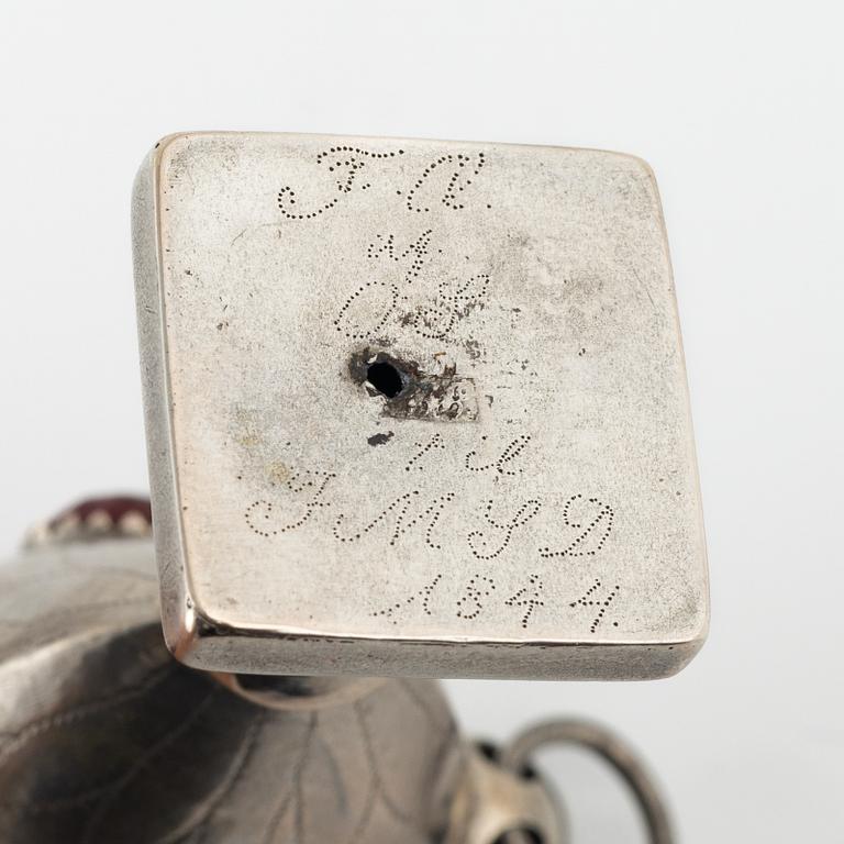 A Danish Silver Box, 'Hovedvandsegg', mark of U Stallknecht, Horsens around 1840.