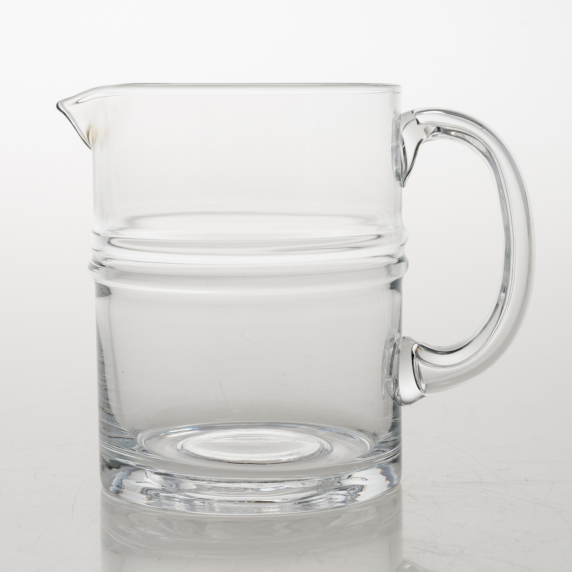 TIMO SARPANEVA, set of 10 drinking glasses and a jug, 'Ripple' 2054 for Iittala.