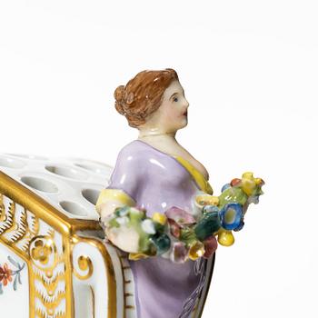 Royal Copenhagen, a pair of tulip vases, 'Saxon Flower', Denmark, 1894-1900. .