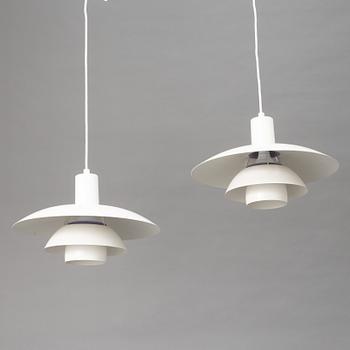 Poul Henningsen, a pair of "4/3" ceiling lamps, Louis Poulsen, Denmark.