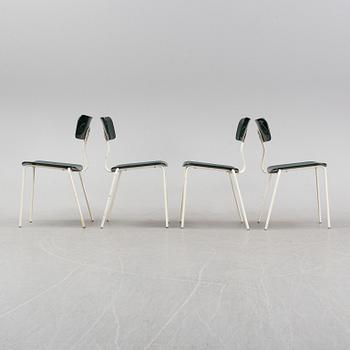 Sigurd Persson, a set of four '502' chairs, Åry Stålmöbler, Örsjö, circa 1970.