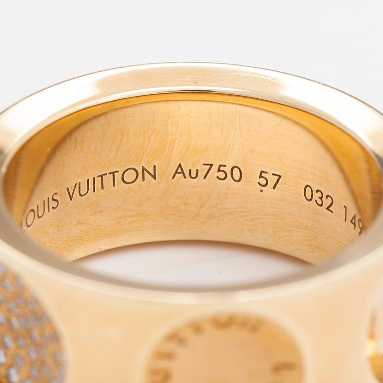Louis Vuitton, an 18K gold 'Empreinte' ring with diamonds.