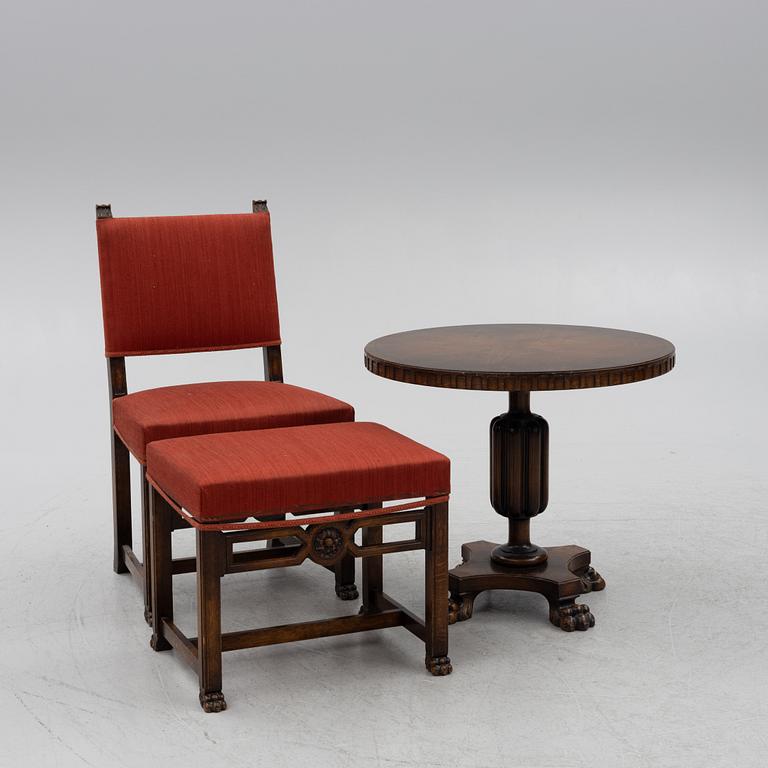 Side table, and chair as well as a stool, Swedish grace, 1920s/30s.