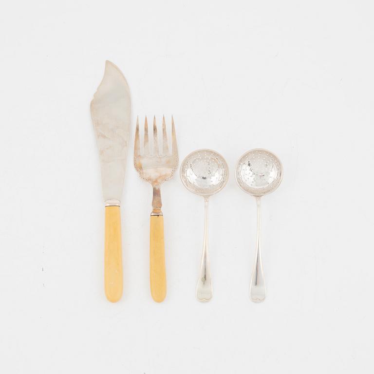 Silver cutlery, 99 pieces, of which 19 pieces are silver plate, Stockholm, 18th/19th century.