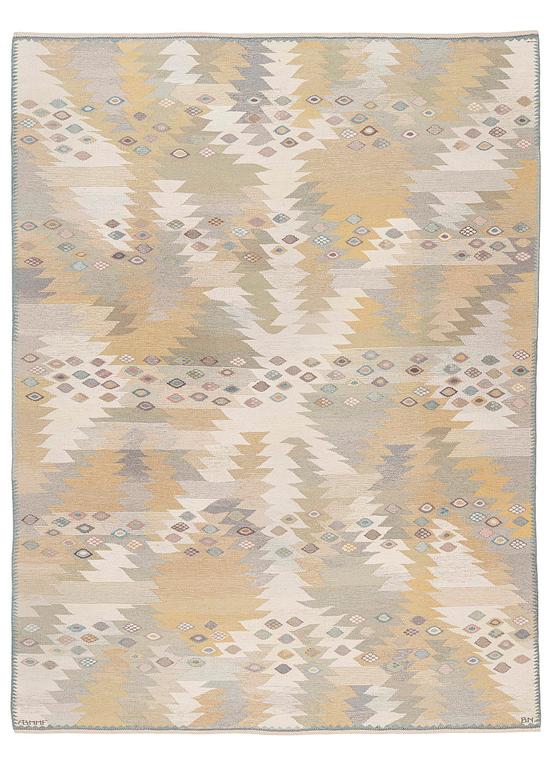 Barbro Nilsson, a 'Tånga ljus' carpet, tapestry weave, c. 319 x 238 cm, signed AB MMF BN.
