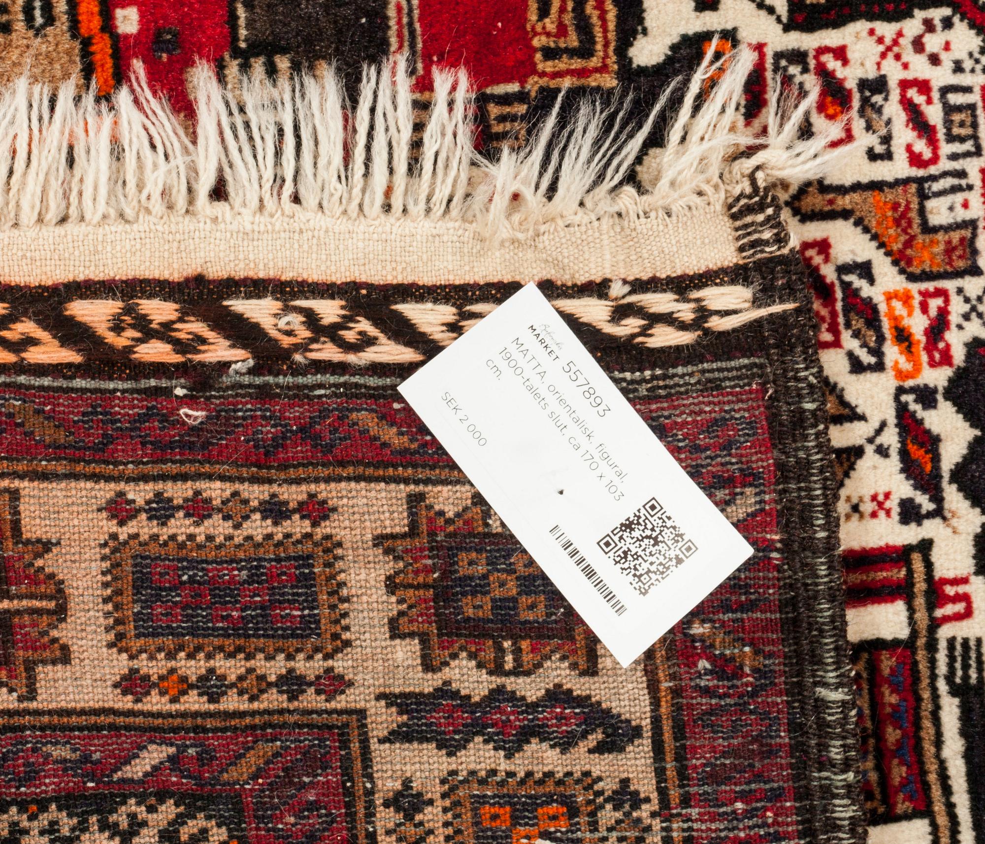 MATTA, orientalisk, figural, 1900-talets slut, ca 170 x 103 cm.