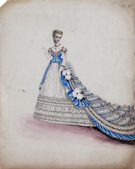 MODEPLANSCHER, 14 st, bla Ernest Leduc, 21 rue des Acacias, Montmartre, Paris 1800-talets andra hälft.