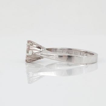 RING med briljantslipad diamant 1.22 ct. Kvalitet ca I/VVS.