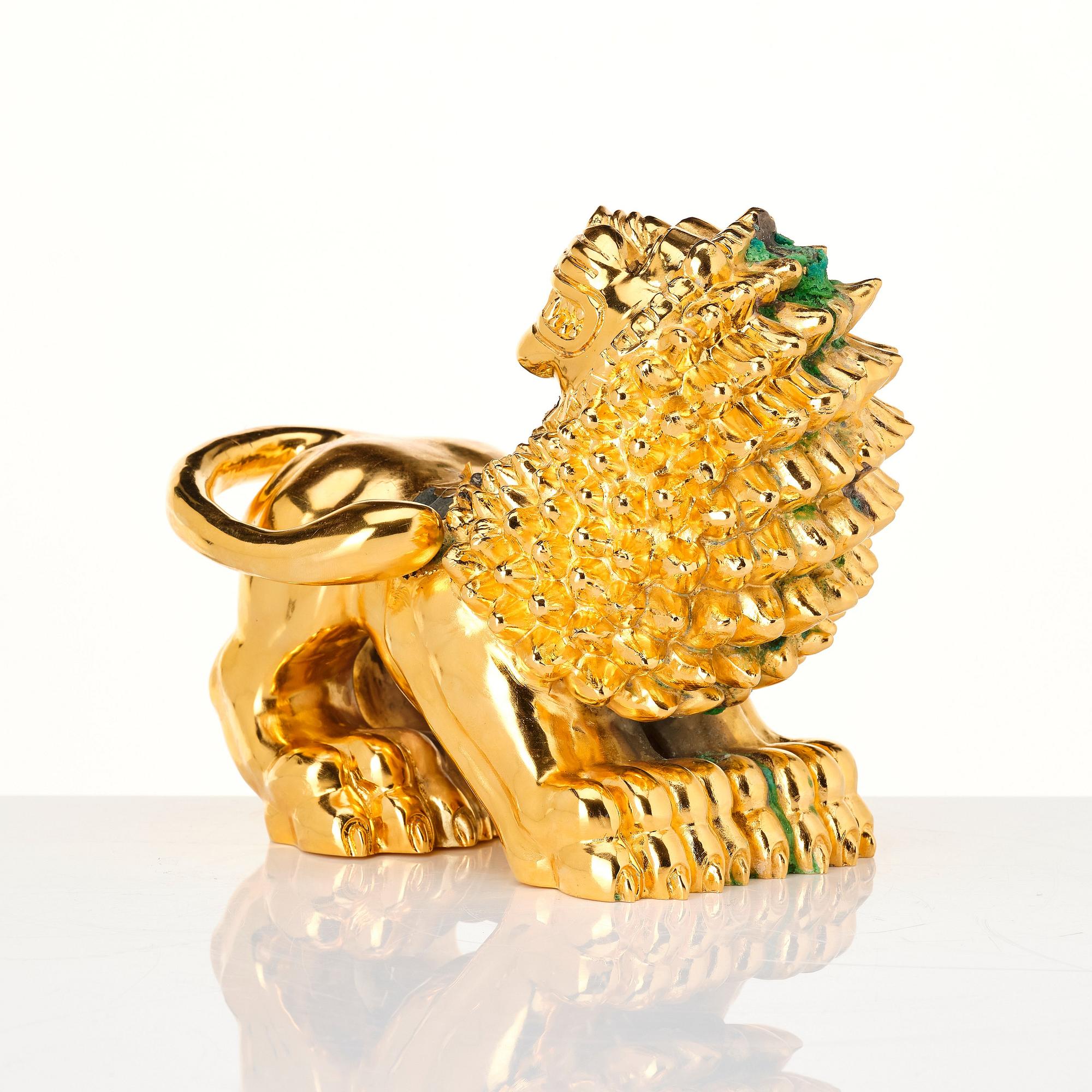 Anna Petrus, a gilt pewter sculpture of a lion, Svenskt Tenn, Stockholm, 1988.