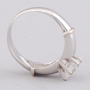 A RING, brilliant cut diamond, 18K white gold.