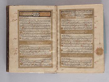 KORAN. Konstantinopel 1716. Höjd 15,5 x 11,5 cm.