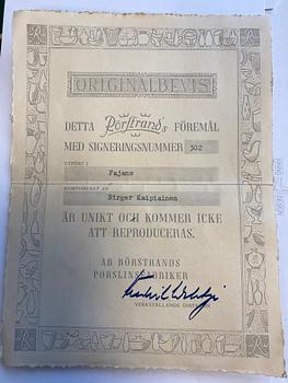 Birger Kaipiainen, skulptur/ ljusstake, Rörstrand 1950-tal.