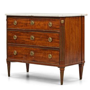 31. A late Gustavian mahogany commode, Stockholm, late 18th century.