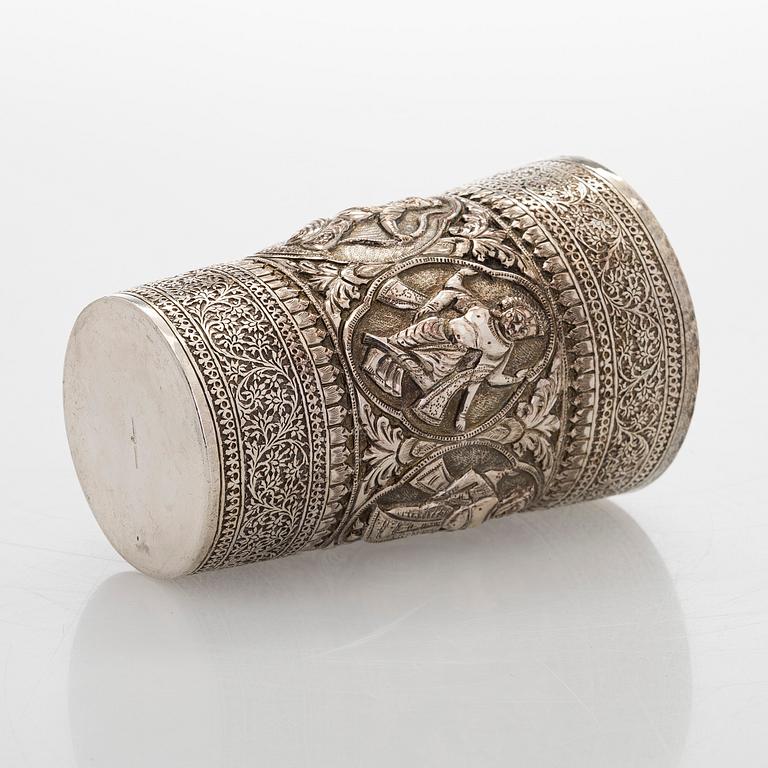 A silver beaker, presumably India, Finnish control marks, Helsinki 1969.